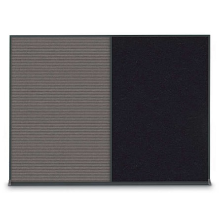 United Visual Products Double Door Radius Corkboard, 60"X36", B UV8004-BRONZE-BUFF